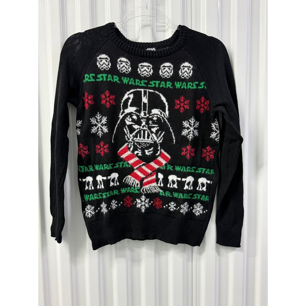 Star Wars Ugly Christmas Sweater Unisex XS Black Darth Vader Holiday Good Knit